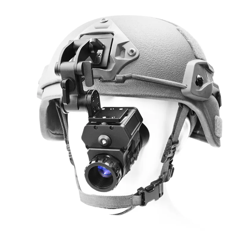 binock night vision monocular model nvg50 with helmet on a white background